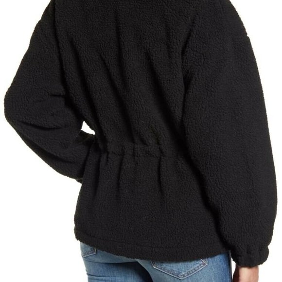 ladies size XL Vero Moda charcoal gray fleece teddycinch adjustable waist jacket - Picture 4 of 6
